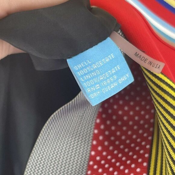 J Mclaughlin Dress Strapless Sheath Colorful Striped Size 2 Fun Cocktail Short - Picture 7 of 7